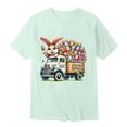 thumbnail image 4 of MIASHUI T-Shirts Graphiques de Pâques pour Garçons, Doux, Décontractés, à Manches Courtes, Hauts Colorés pour Enfants, Vert Pâle, 10-11 Ans, 4 of 4