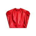 thumbnail image 2 of Sinleey T-Shirt à Manches Courtes Métalliques pour Enfants Filles Garçons Col Rond Danse Hip Hop Jazz Crop Top Brillant Athlétique Rouge m, 2 of 7