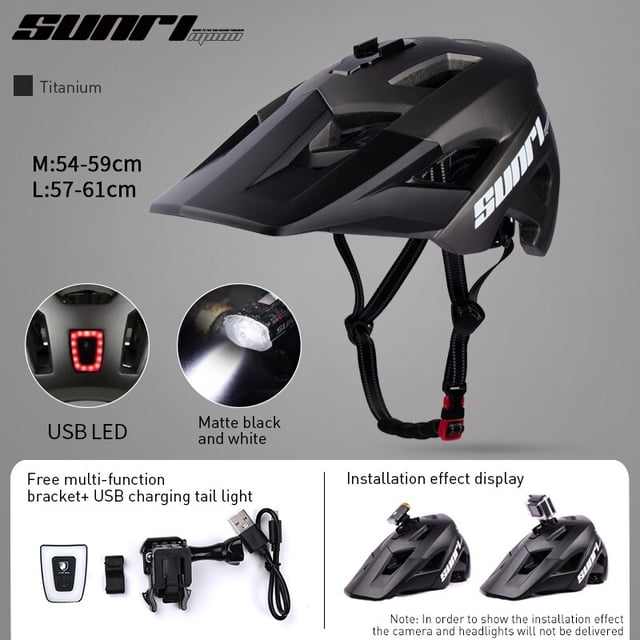 SUNRIMOON-Casco de Bicicleta para hombre, protector de cabeza con visera solar, para Ciclismo de montaña o carretera Fivean Cascos de ciclismo