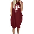 thumbnail image 1 of Birdeem la Mode Robe d'Été pour Femmes Grande Taille Décontractée Ample avec Poches Aguichant Imprimée, 1 of 1