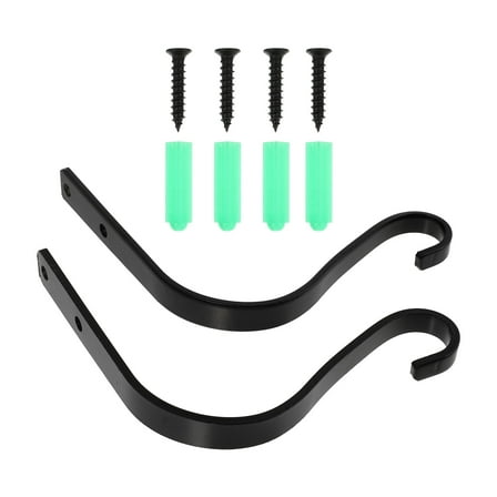 Raindrops 2Pcs Black Curved Wall Plant Hanger Metal Planter Hanger Space Saving Garden Ornament Vintage Design