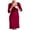 Wine, variant on Diufon Women's Maternity Breastfeeding Dress Pregnant Nursing 3/4 Sleeve V Neck Lace Patchwork Basic Dress