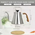 thumbnail image 3 of Coffee Filter Cup Fine Mouth Pot with Thermometer Brewing Coffee Pot, Heat Resistant Handle, Stainless Steel Drip Coffee Pot for Stove Top Use, 3 of 4