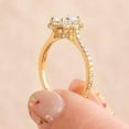thumbnail image 4 of solitaire jewels Dianty 1CT Oval Moissanite Hidden Halo Engagement Ring For Women, 14K Yellow Gold, 4 of 7