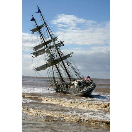 Ground Seal - Canvas Print Grounded Clouds Sky California Ship Ocean Sea Stretched Canvas 10 x 14