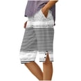 thumbnail image 2 of Utoimkio Women's Boho Striped Bermuda Shorts,Casual Print with Side Slit & Button Detail, 2 of 5
