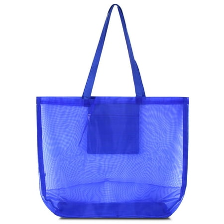 Waterproof Beach Mesh Picnic Hand Bag by Zodaca Shoulder Tote Carry Bag for Shopping Outdoor ...
