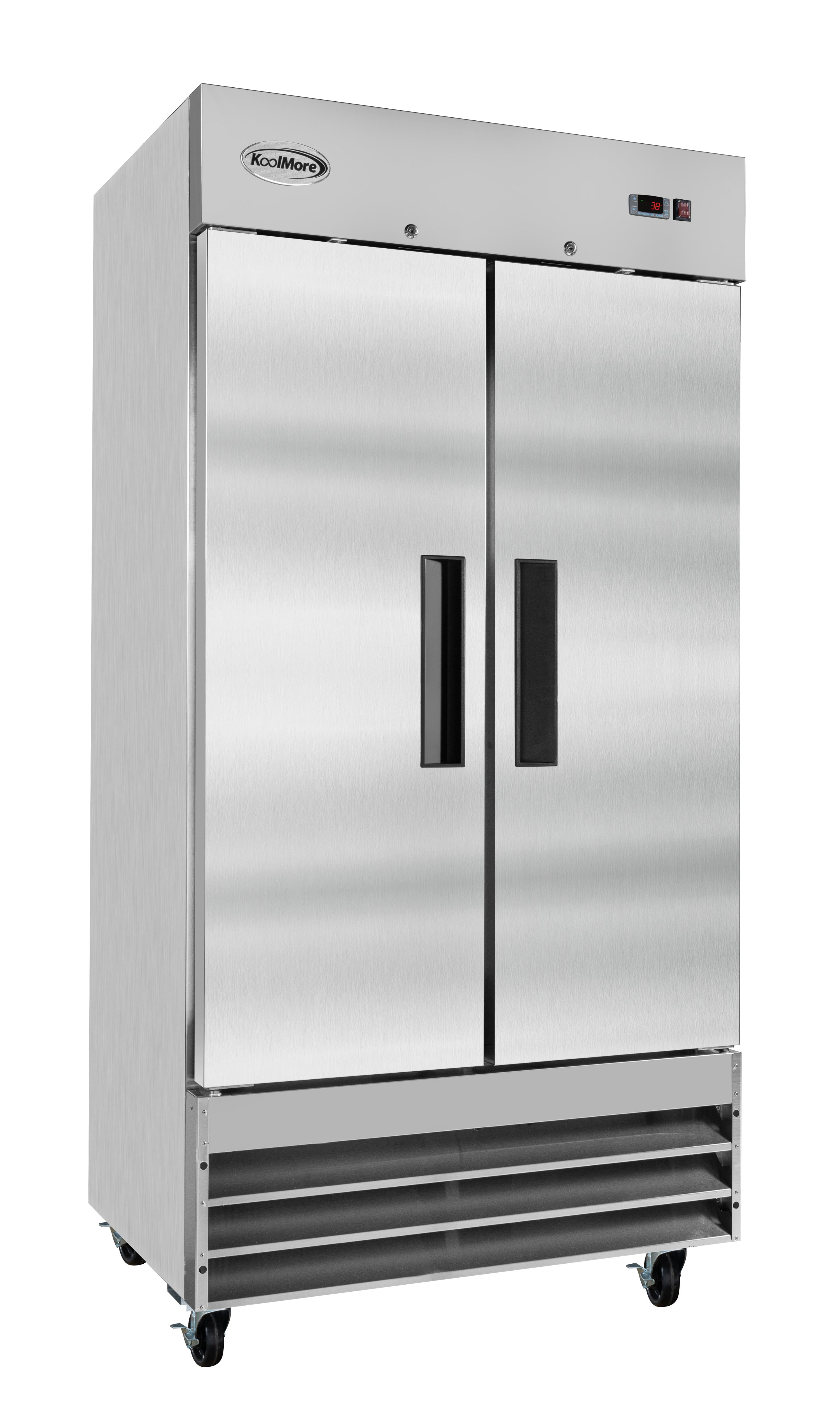 KoolMore 39 in. Commercial Stainless Steel 2-Door Reach-In Freezer, 35 cu. ft.
