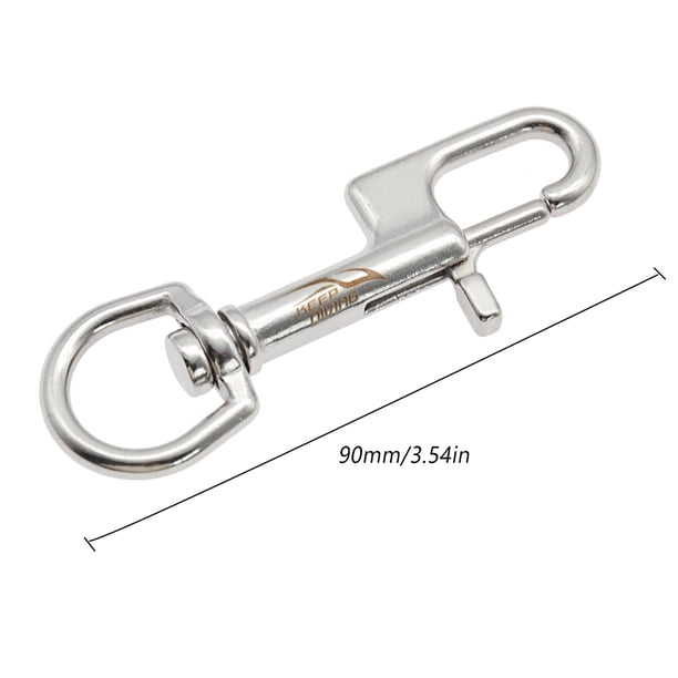 Perno desmontable de acero inoxidable Gancho giratorio Buceo profundo Hombres Mujeres Al aire libre Submarino Deportes acuáticos Ganchos Gadgets BCD 90MM Gancho único Eigraketly OD002493-02B