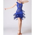 thumbnail image 4 of Vintage Sequin 20s 1920s Flapper Gatsby Party Dancing Dresses Attire Blue, 4 of 4
