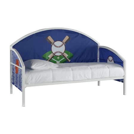 Linon Big Game Kids Baseball & Basketball Metal Twin Daybed White