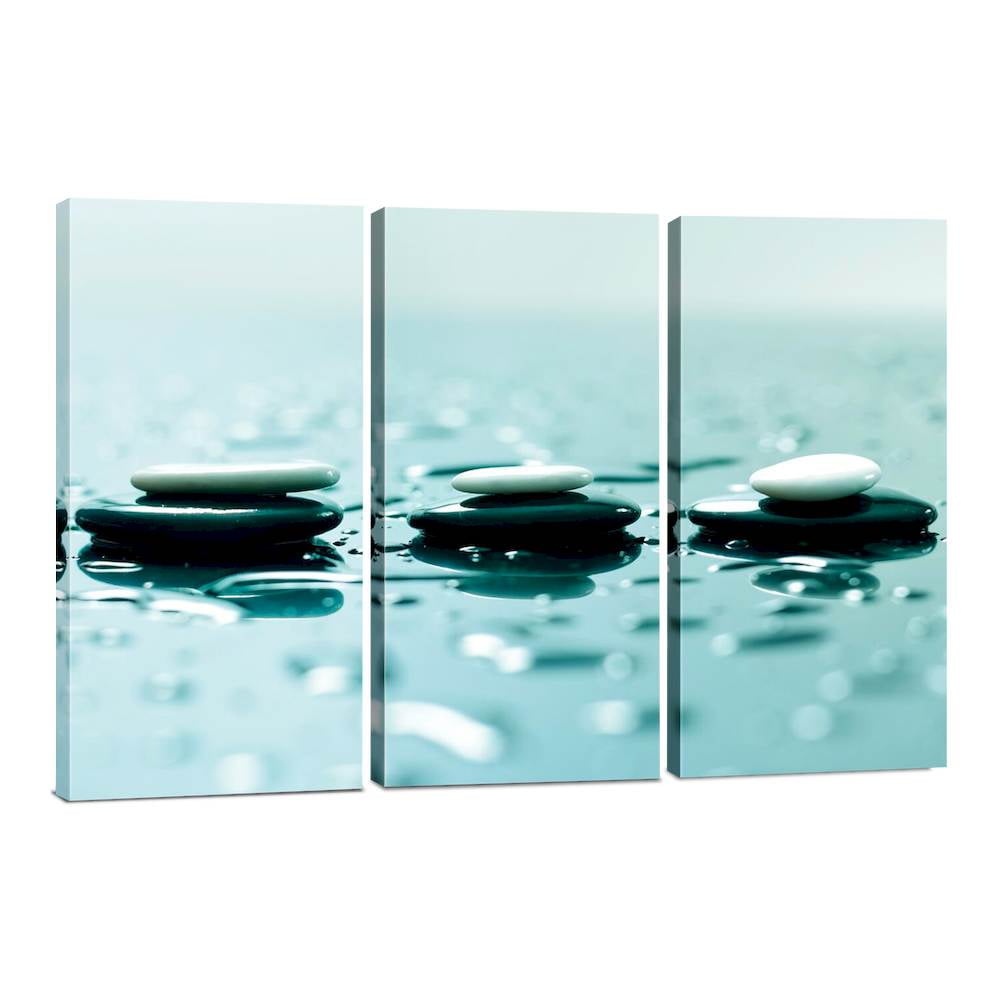 Zen Stones 3-Panel Framed Canvas Wall Art Set