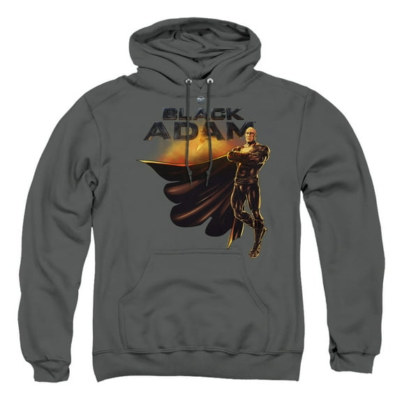 Black Adam, Logo With Character Unisex Adult Pull-Over Hoodie