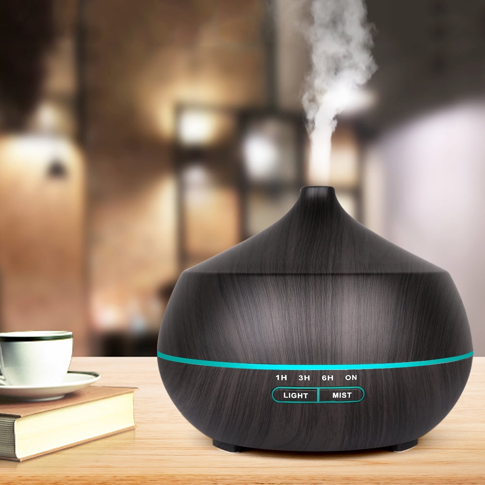 Aroma Essential Oil Diffuser Wood Grain Ultrasonic Aromatherapy Humidifier Home 