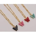 thumbnail image 5 of Butterfly Black Necklace - Trendy Butterfly necklace Gold tone, 5 of 11