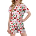 thumbnail image 1 of Kids Girls Fashion Cute Print Loose Short Sleeve Top Shorts Set Homewear Set, 1 of 8
