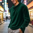 thumbnail image 2 of SUYIDA Men's Turtleneck Thermal Top, Long Sleeve Velvet Crewneck Tee, Breathable Warm Comfortable Fashion Shirt, 2 of 5