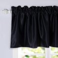 thumbnail image 2 of DriftAway Blackout Valance for Kitchen Window 18 Inch Length Rod Pocket Thermal Insulated Window Treatment for Living Room Bathroom Basement 52" x 18" Solid Black 2 Pack, 2 of 9