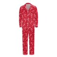 thumbnail image 2 of Generic Matching Family Holiday Pajamas With Patterns Family Pajamas Matching Sets Silk Satin Button Down Shirt And Pants Long Sleeve 2 Piece Set Nightwear Loungewear For Children, 2 of 4