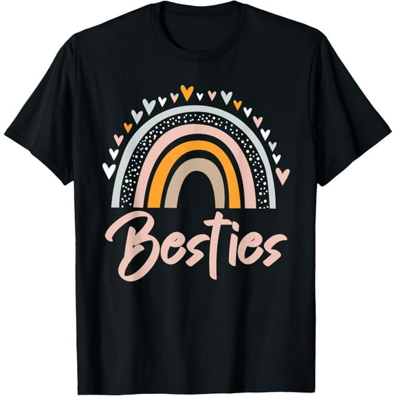 Besties BFF Heart Best Friends Bestie T-Shirt men and women can wear, black, white, gifts