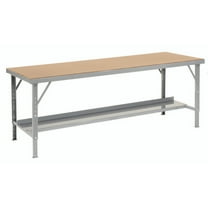 Heavy-Duty Extra Long Hardboard Folding Assembly Workbench, 120" W x 48" D, Gray