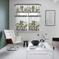 thumbnail image 4 of Spring Kitchen Curtains Sets for Windows 36 Inch Length, Farmhouse Pots Plant Leaves Wood Plank Black Plaid Rod Pocket Window Treatments Tier Curtains and Valances Set for Bedroom/Bathroom, 4 of 8