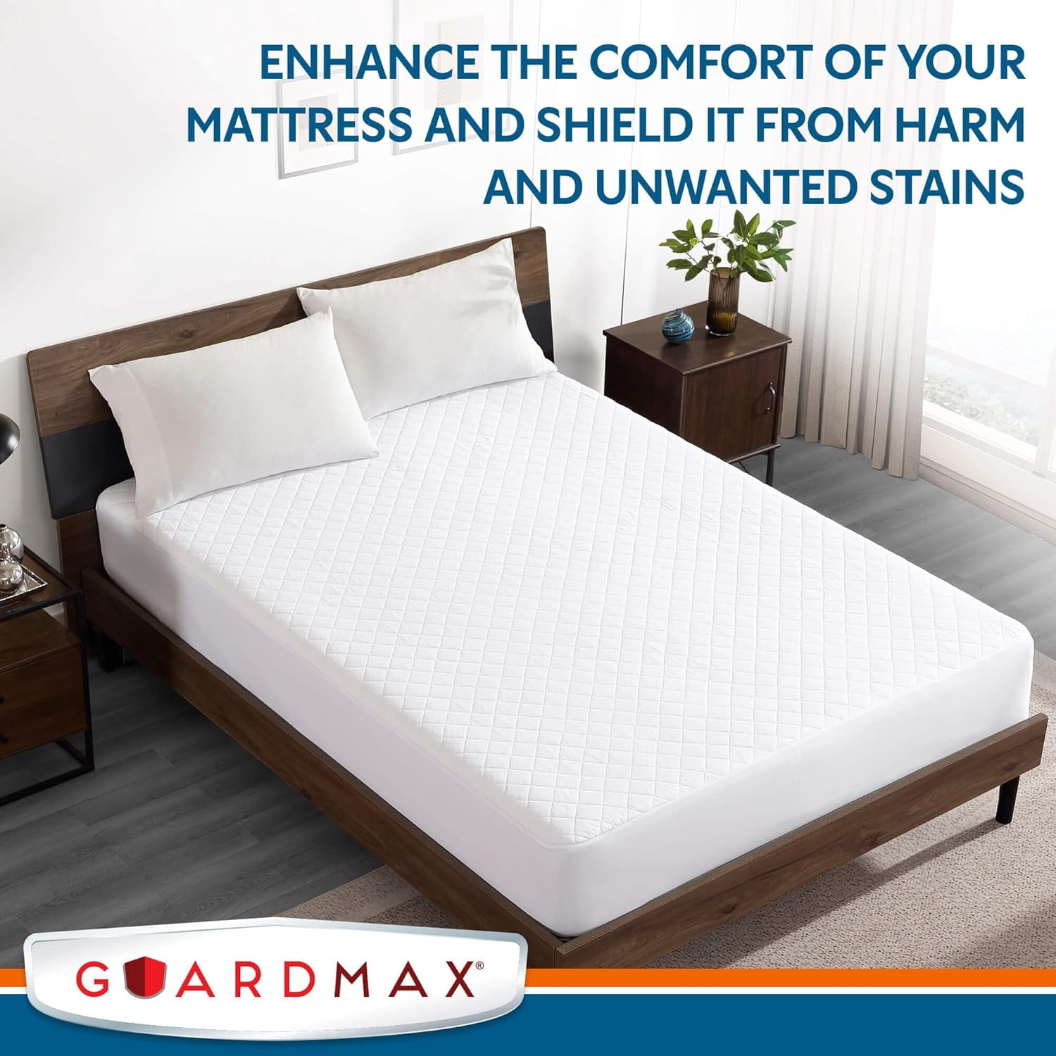 Guardmax Waterproof Quilted Fitted Mattress Pad | Hypoallergenic Cover | Breathable, Noiseless Barrier | Crib (28 x 52 x 7)