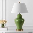 Sagwa 33" Ceramic/Iron Modern Classic LED Table Lamp, Green