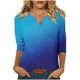 thumbnail image 2 of Wancir Womens Long Sleeve Tops Casual V Neck T Shirts Loose Fit, 2 of 5