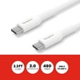 thumbnail image 2 of Staples TECH USB-C to USB-C Charging Cable 3.3 ft. 480 Mbps White (ST62334), 2 of 7