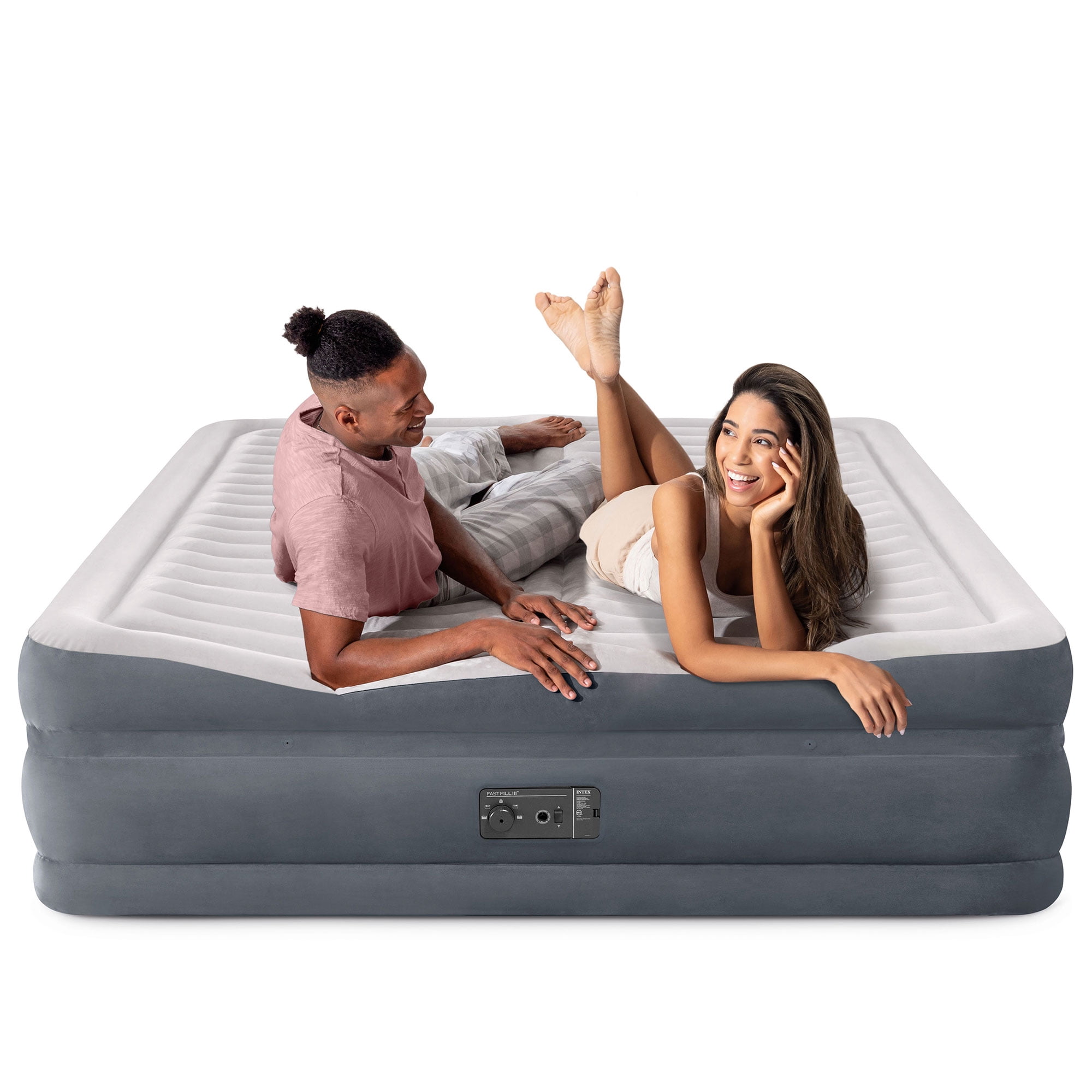 Intex 64953E Deluxe Dual Zone 22" King Air Mattress with Built In Air Pump