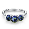 thumbnail image 3 of Gem Stone King 925 Sterling Silver Blue Mystic Topaz Engagement Ring for Women | 2.00 Cttw | Round 6MM | Gemstone November Birthstone | Size 8, 3 of 6