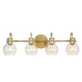 thumbnail image 3 of LNC 4-Light Gold Round Clear Glass Modern Bathroom Vanity Lighting Fixutre, 3 of 18