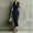 Dark Blue, variant on Women's Elegant Sleeveless Wrap Shirt Dress – Lapel Collar Half Button Solid Color Long Dress for Office & Daily Amber Color,M
