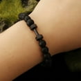 thumbnail image 4 of Bmisegm Dumbbell Bracelet for Men Lava Beads Dumbbell Bracelet Natural Volcanic Stone Bracelet Anxiety Bead Bracelet Yoga Beads Elastic Jewelry Set for Women Men Bracelets Black, 4 of 5