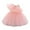 Pink, variant on AUNVITO Baby Sleeveless Off-Shoulder Princess Dress 3D Tulle Christening Gown Party Dress Pure Color Round Neck Formal Attire
