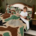 thumbnail image 3 of Manfei Brown Camouflage Print Queen Sheets,Classic Mallard Duck Queen Sheet Sets,4 Pieces,1 Flat Sheet,1 Fitted Sheet and 2 Pillowcases, 3 of 6