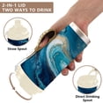 thumbnail image 4 of 17oz Insulated Tumbler 316 Stainless Steel Double Wall Vacuum Coffee Mug Leakproof 2-Way Drinking Cup with Lid & Strap Aqua Gilded Waves, 4 of 8