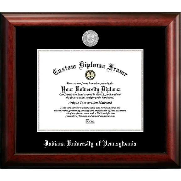 Indiana University of Pennsylvania 11w x 8.5h Silver Embossed Diploma Frame