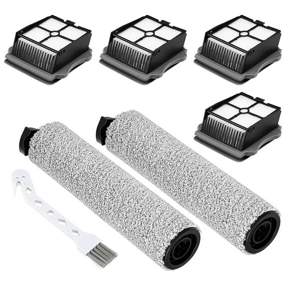 2 4 Pack iFloor 3/ S3 Brush Roller and HEPA Filter Set for Tineco iFloor 3/ Floor One S3 Cordless Vacuum Cleaner, 2 Pack Brush Rollers   4 Pack Vacuum HEPA Filters