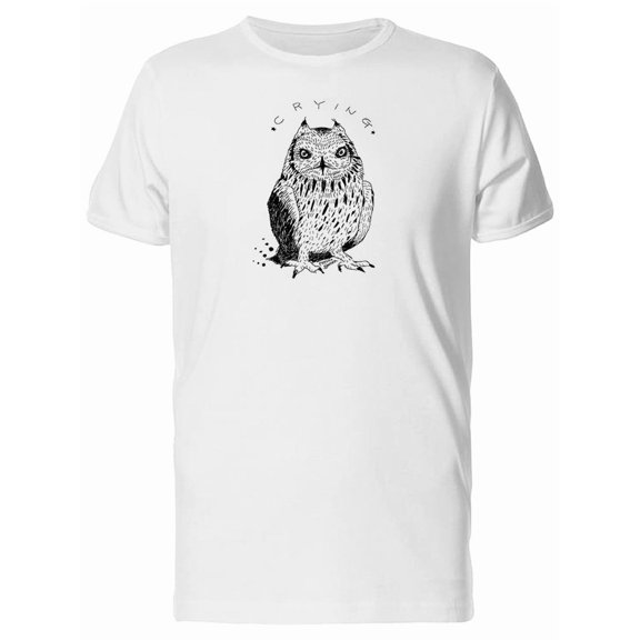Crying, Grunge Owl Sketch Tee Men's -Image by Shutterstock