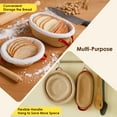 thumbnail image 4 of Banneton Bread Proofing Basket Sourdough Bread Baking Supplies with 9 Inch Round 10 Inch Oval Banneton Baskets, 4 of 8