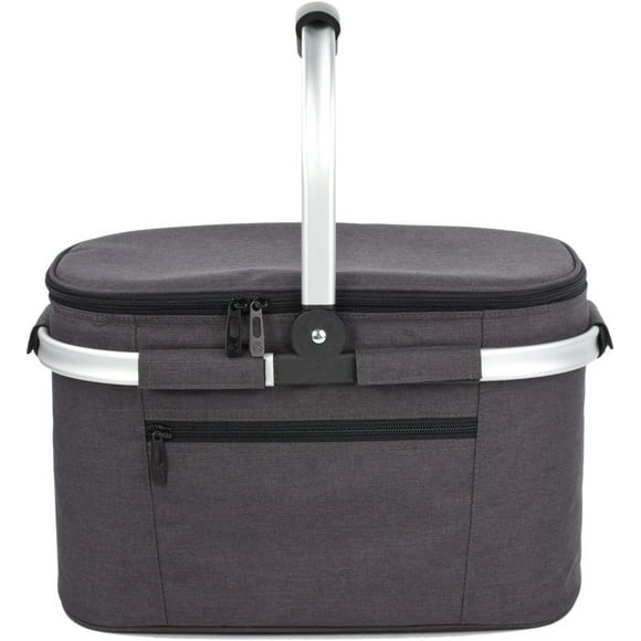 Bolsa nevera plegable con asa de aluminio, bolsa térmica, cestas de compra