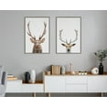 thumbnail image 6 of Kate and Laurel Sylvie Deer Color Framed Canvas Wall Art by Simon Te of Tai Prints, 23x33 Gray, Rustic Forest Animal Deer Portrait Art, 6 of 6