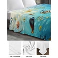 thumbnail image 6 of Ocean Turtle Twim XL Size Flat Sheet, Wrinkleproof & Fadeproof Cooling Flat Bed Sheet Only, Summer Beach Underwater Coral Fish Sea Breathable Soft Bedding Top Sheets 66 x 102 Inches, 6 of 8