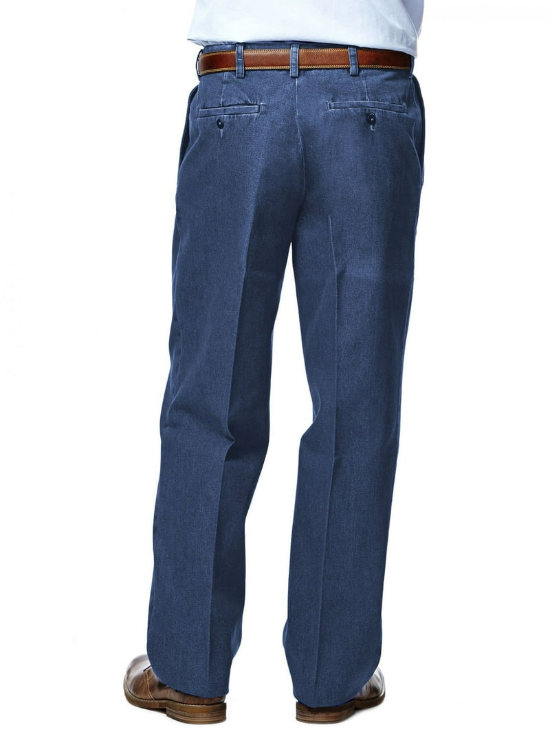 Haggar Men's Work to Weekend Pleated Front Denim Pants