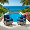 thumbnail image 4 of Outdoor Wicker Swivel Chairs with Cushions(Set of 2) for Patio, 4 of 7