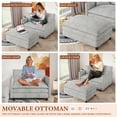 thumbnail image 6 of FFH Oversized Accent Chair with Ottoman, Lounge Chair Chenille Armchair Indoor, Cloud Sofa Chair for Living Room, Bedroom, Light Gray, 6 of 7