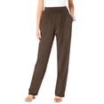 thumbnail image 2 of YYDGH Womens Casual Pants Straight Leg Elastic High Waist Loose Comfy Trousers Yoga Workout Jogger Sweatpants Brown S, 2 of 6