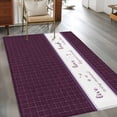 thumbnail image 2 of Purple Plaid Area Rugs 3'x5', Washable Small Throw Rugs for Living Room Bedroom, Live Love Laugh Text Star Love Heart Indoor Outdoor Rug Non-Slip Low Pile Carpet Runner Reversible Floor Mats, 2 of 8